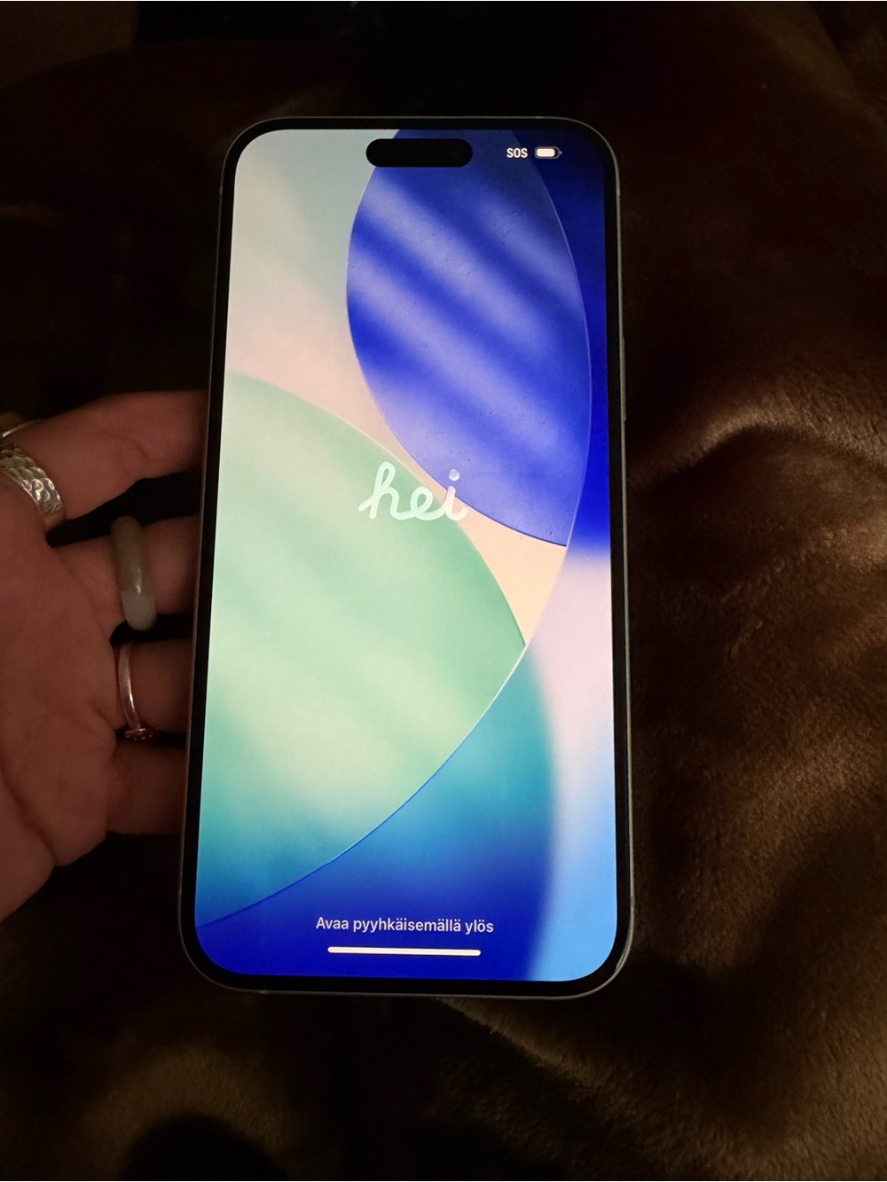 Apple iPhone in Blue and Green Display - Modern Smartphone